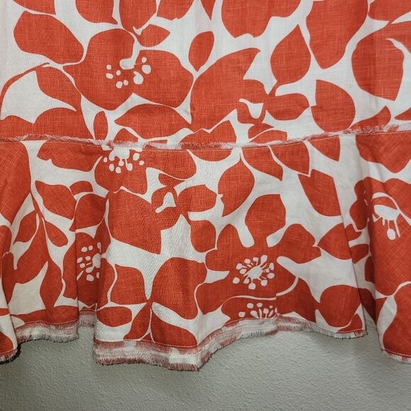 J. Crew Nwot Floral Tiered Linen Skirt size 8 - Picture 5 of 7